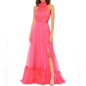 New Mac Duggal chiffon hot pink dress size 22